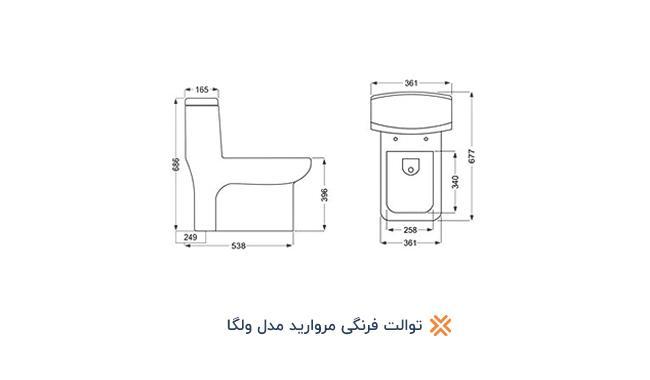 توالت فرنگی مروارید مدل ولگا