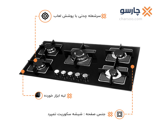 اجاق گاز صفحه ای شیشه ای اخوان مدل GI-137