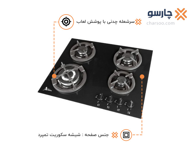 اجاق گاز صفحه ای شیشه ای اخوان مدل GI-146