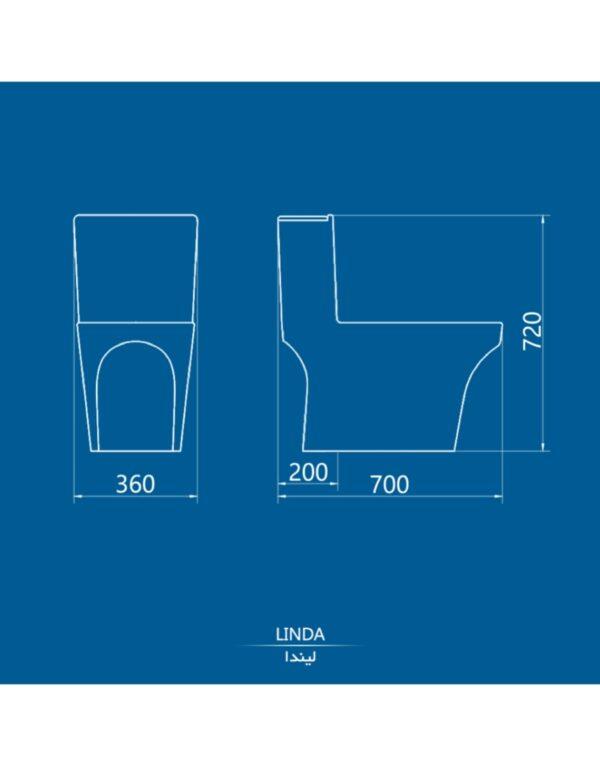 توالت فرنگی والهنگ چینی کرد مدل لیندا Linda