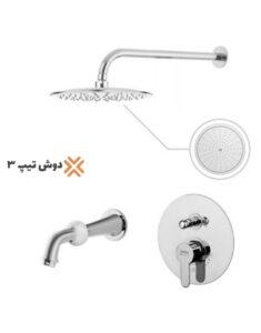 شیر دوش توکار درخشان مدل آلفا کروم