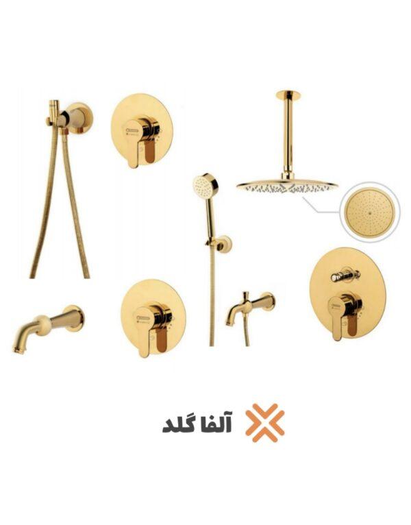شیرآلات توکار درخشان سری آلفا طلایی