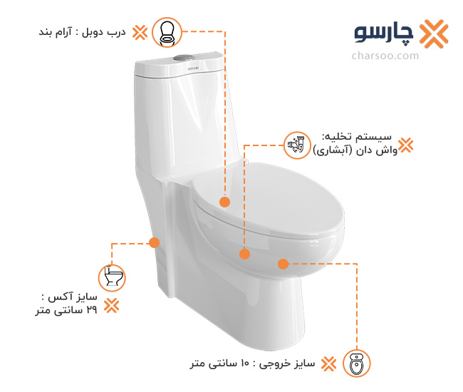 توالت فرنگی چینی کرد مدل طاووس