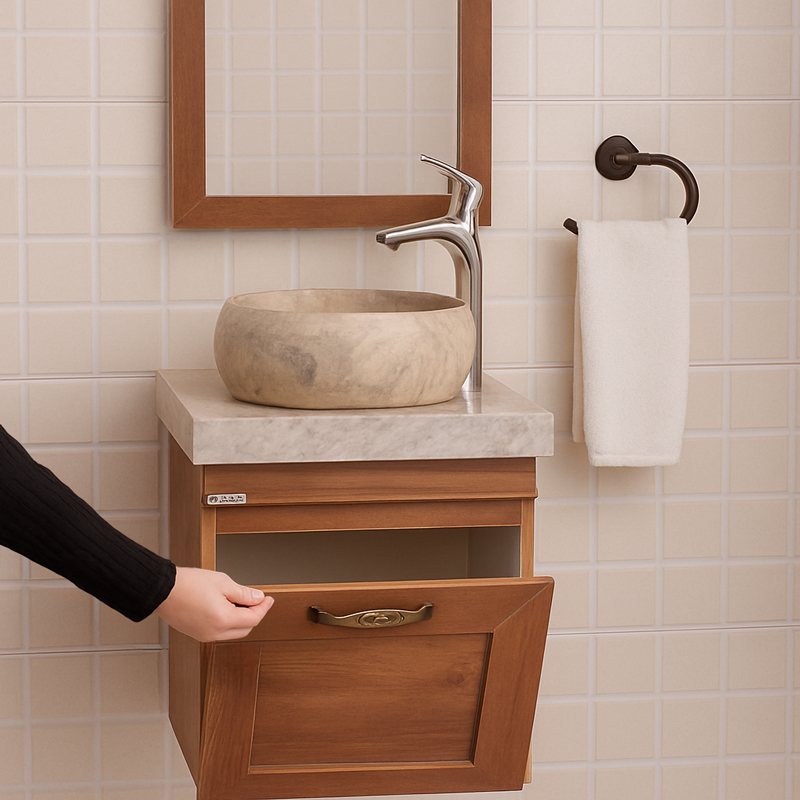 ست کابین روشویی و آینه چارسو مدل ریما