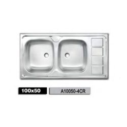 سینک معمولی براق اخوان دو لگن سایز 100 * 50 بسته چهار عددی
