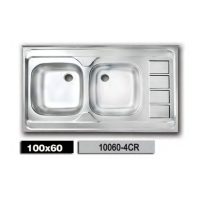 سینک معمولی براق اخوان دو لگن سایز 100 * 60 بسته چهار عددی