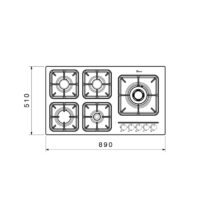 اجاق گاز صفحه ای بیمکث مدل MG 5094 استیل