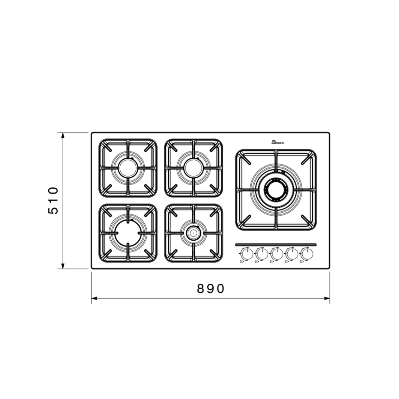 اجاق گاز صفحه ای بیمکث مدل MG 5094 استیل