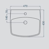 روشویی نیم پایه والهنگ گلسار مدل گاترین