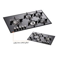 اجاق گاز صفحه ای شیشه‌ای استیل البرز مدل G 5909