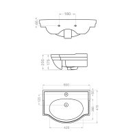 روشویی روکابینتی گلسار مدل نانسی 60