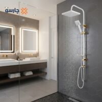 علم دوش دوکاره (یونیورست) کسری مدل لاوان سفید طلایی