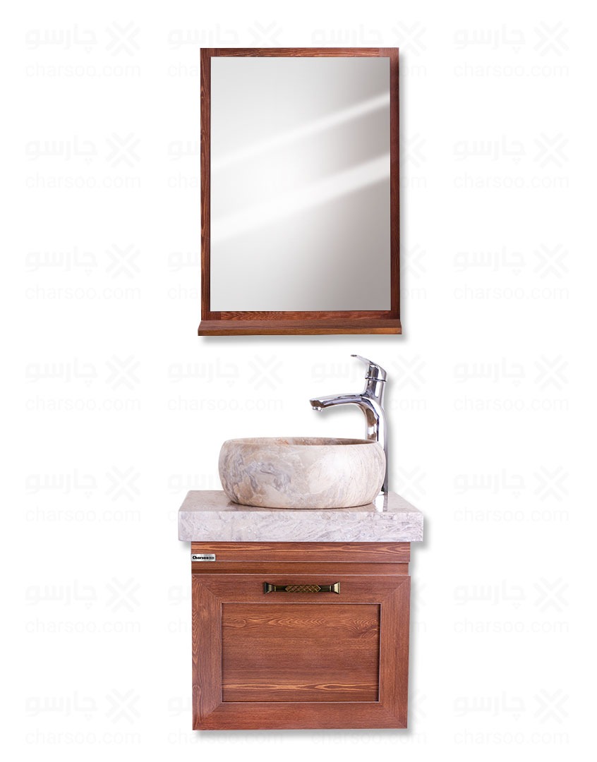 ست کابین روشویی و آینه چارسو مدل ریما (طول50 cm)