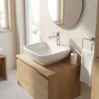 روشویی روکابینتی گاتریا مدل ساترون مربع شیر سرخود