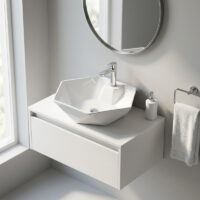 روشویی روکابینتی گاتریا مدل میترا هگزان شیر سرخود