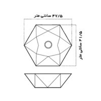 روشویی روکابینتی گاتریا مدل میترا هگزان شیر سرخود