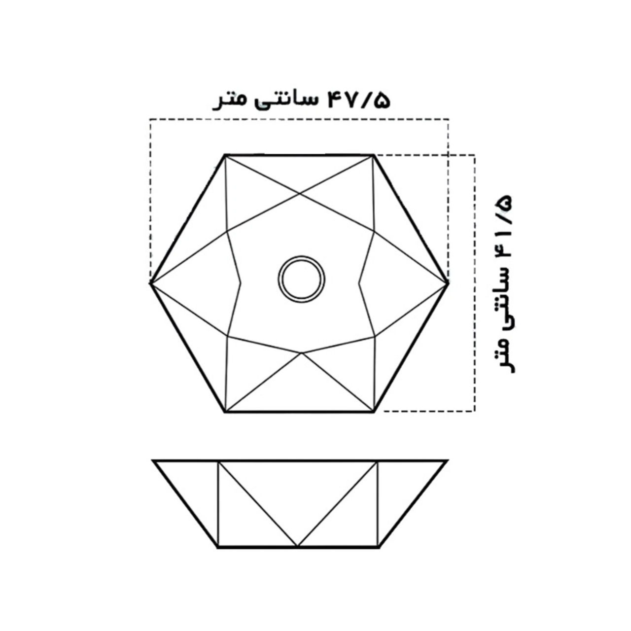 روشویی روکابینتی گاتریا مدل میترا هگزان شیر سرخود