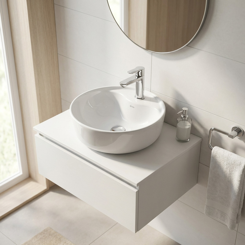 روشویی روکابینتی گاتریا مدل هما دایره شیر سرخود