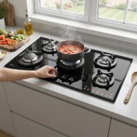 اجاق گاز صفحه ای شیشه‌ای اخوان مدل V-14-T تایمر دار
