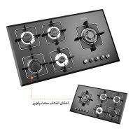 اجاق گاز صفحه ای شیشه‌ای استیل البرز مدل G 5959