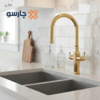 شیر ظرفشویی شاوری دومنظوره کسری مدل اسپوزا طلایی