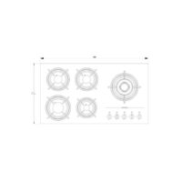 اجاق گاز صفحه ای شیشه‌ای استیل البرز مدل G 5967 R&L