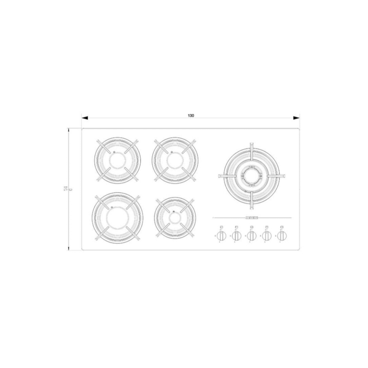اجاق گاز صفحه ای شیشه‌ای استیل البرز مدل G 5967 R&L