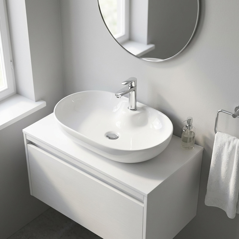 روشویی رو صفحه ای گاتریا مدل RG بیضی