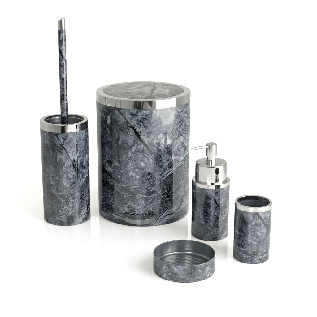 سرویس 5 پارچه هارمونی مدل روشا ماربل طوسی کروم