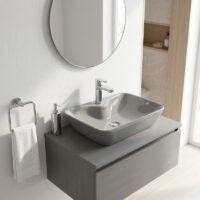 روشویی روکابینتی گاتریا مدل هما مستطیل شیر سرخود طوسی