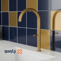 شیر ظرفشویی کسری مدل آکائو طلایی مات