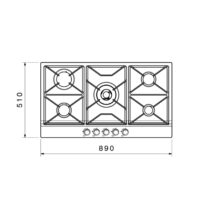 اجاق گاز صفحه ای بیمکث مدل DS-2402 استیل