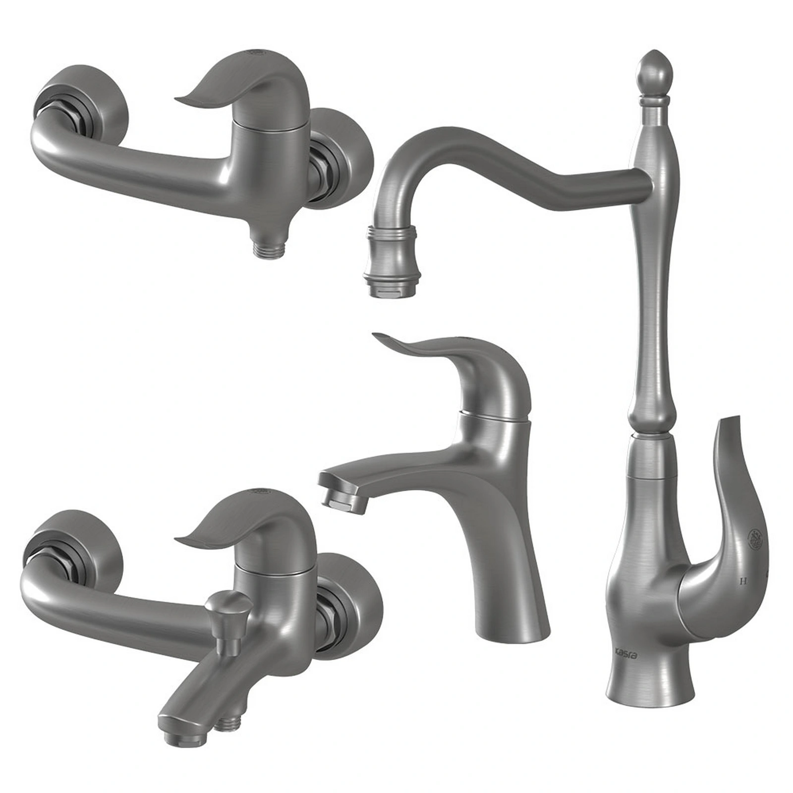 ست چهار تکه شیرالات کسری مدل کاسپین کروم مات