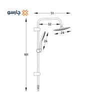 علم دوش دوکاره (یونیورست) کسری مدل اکسنت کروم مات