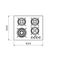 اجاق گاز شیشه ای سفید بیمکث مدل MG 5012w