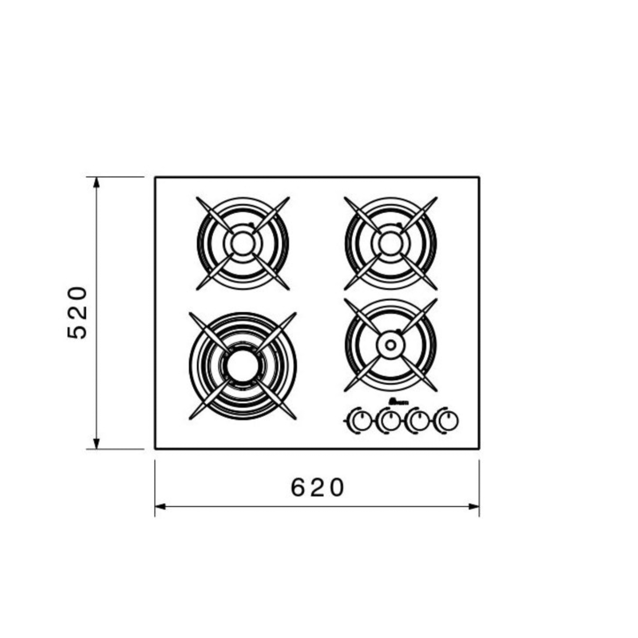 اجاق گاز شیشه ای سفید بیمکث مدل MG 5012w