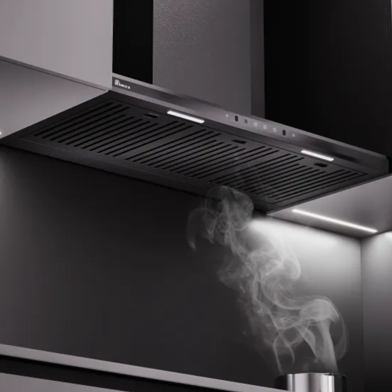 هود شومینه ای فلت بیمکث مدل 1301 سایز 90 مشکی