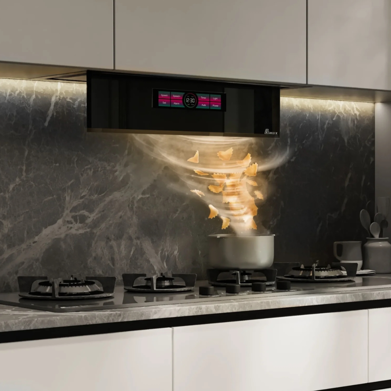 هود مخفی بیمکث مدل 2077 سایز 70 مشکی