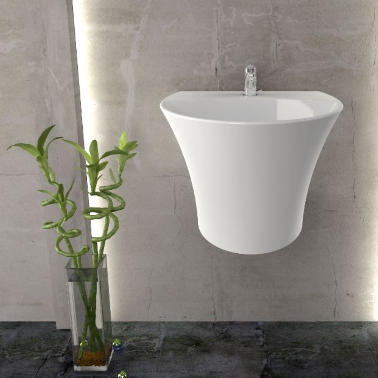 روشویی نیم پایه والهنگ گلسار مدل رومنس