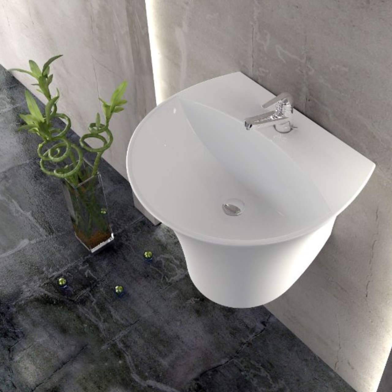 روشویی نیم پایه والهنگ گلسار مدل رومنس