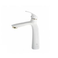 شیر روشویی پایه بلند درخشان مدل بیوتی سفیدطلایی