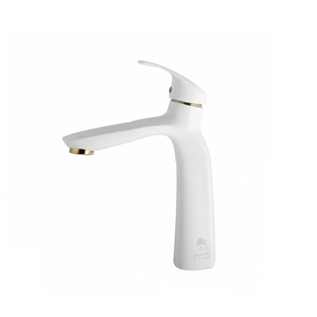 شیر روشویی پایه بلند درخشان مدل بیوتی سفیدطلایی