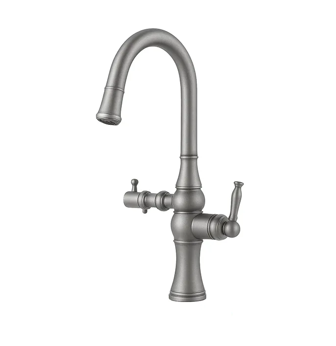 شیر ظرفشویی دومنظوره شاوری(شلنگدار) قهرمان مدل نگین کروم مات