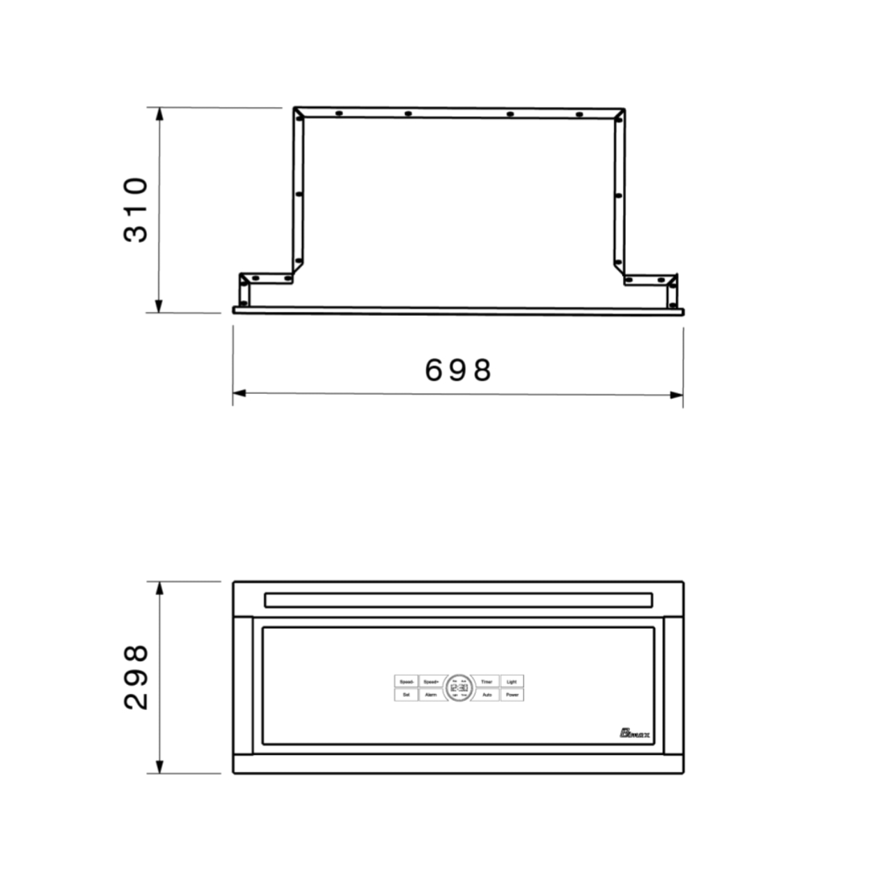 هود مخفی بیمکث مدل 2077 سایز 70 مشکی